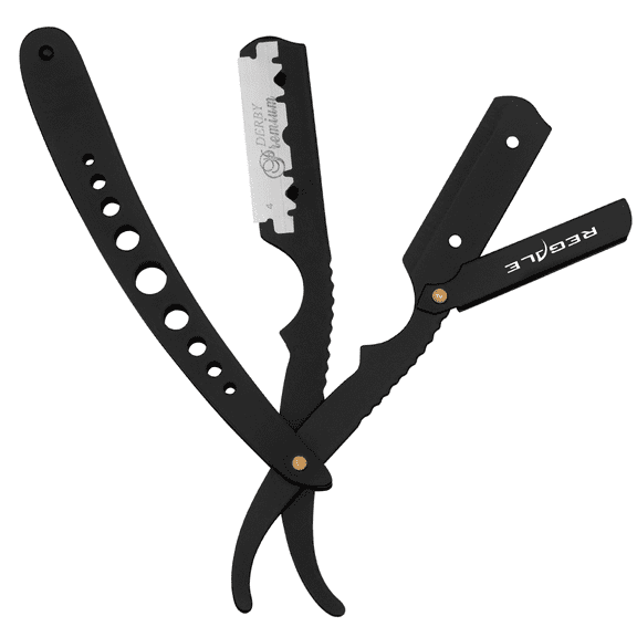 REGALE Matte Black Shaving Straight Razor, Matte Black High Unique Design Handle Razor, Classic Stainless Steel Barbero Shaver for a Smooth & Precise Shave