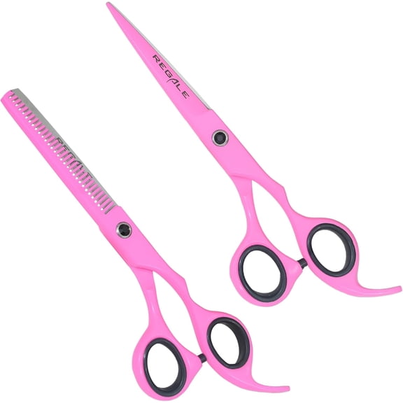 REGALE Professional Pink Hair Cutting & Thinning Shear Set 6,5 inch, Premium Japanese Stainless Steel