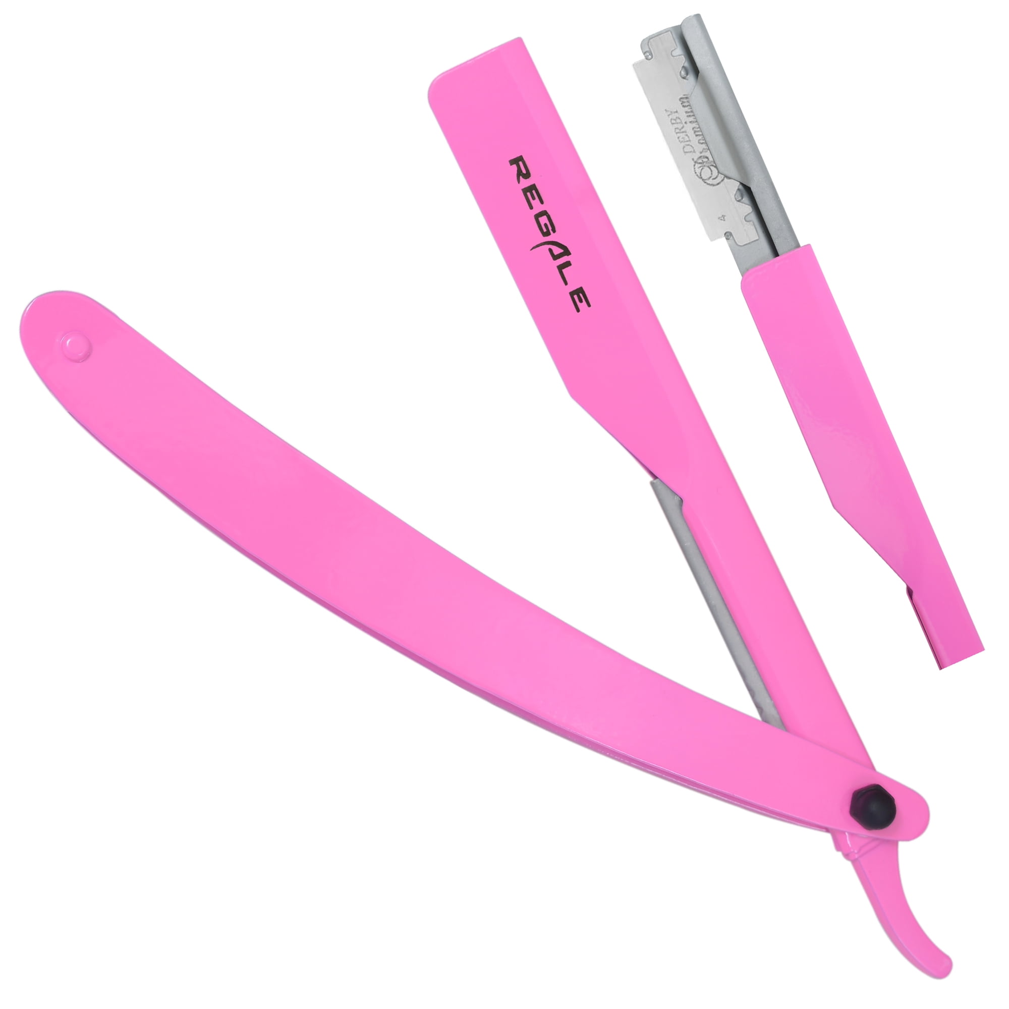 REGALE Professional Straight Razor Pink - Barber Shavette with Replaceable Blades, Classic Stainless Steel Barbero Shaver for a Smooth & Precise Shave, Premium Barber Razor for Men's Shaving