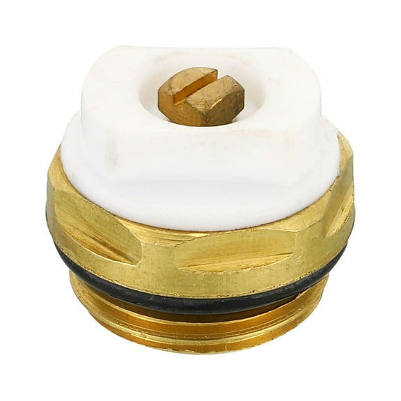 REGALWOVEN 1/2" BSP Male Thread Manual Radiator Air Vent Plug Valve, Brass Plug, Gold White