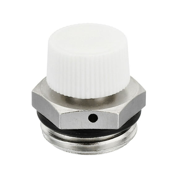 REGALWOVEN 1/2" BSP Male Thread Manual Radiator Air Vent Valve, Nickel Plated Brass Valve