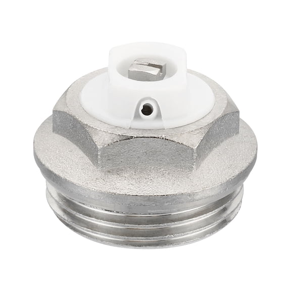 REGALWOVEN 1" BSP Male Thread Manual Radiator Air Vent Plug Valve, Nickel Plated Brass Plug