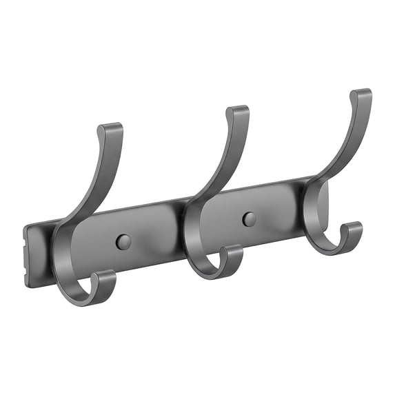 REGALWOVEN 1 Pack Coat Rack Wall Mount, Coat Hook, Hat Rack, Wall Hooks for Hanging for Entryway, Bedroom Gray 3 Hooks