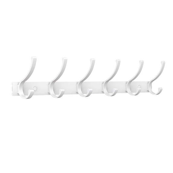 REGALWOVEN 1 Pack Coat Rack Wall Mount, Coat Hook, Hat Rack, Wall Hooks for Hanging for Entryway, Bedroom White 6 Hooks