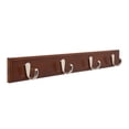 thumbnail image 1 of REGALWOVEN 1 Pack Coat Rack Wall Mount, Wood Coat Hook, Hat Rack, Wall Hooks for Hanging with 4 Hooks for Entryway, Bathroom, Bedroom Dark Brown 19.1*2.4in, 1 of 6