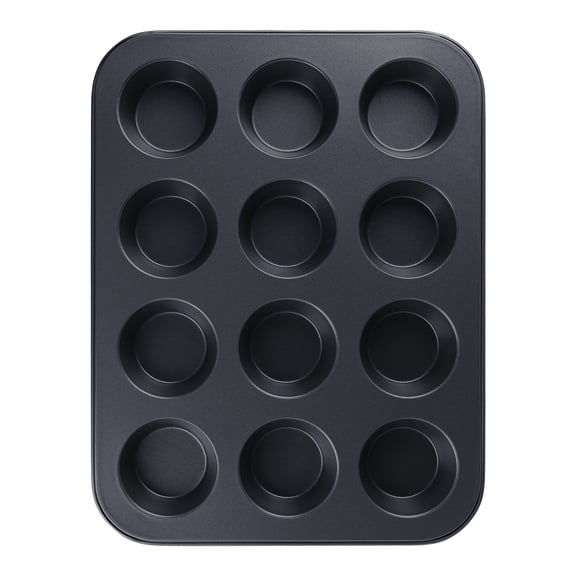 REGALWOVEN 1 Pack Cup Cake Pans, Nonstick Cupcake Pan 6 Cups, Premium Cheesecake Pans, Muffin-Pan for Baking, Cupcake Baking Pan for Oven Black 13.2*10*1.1in