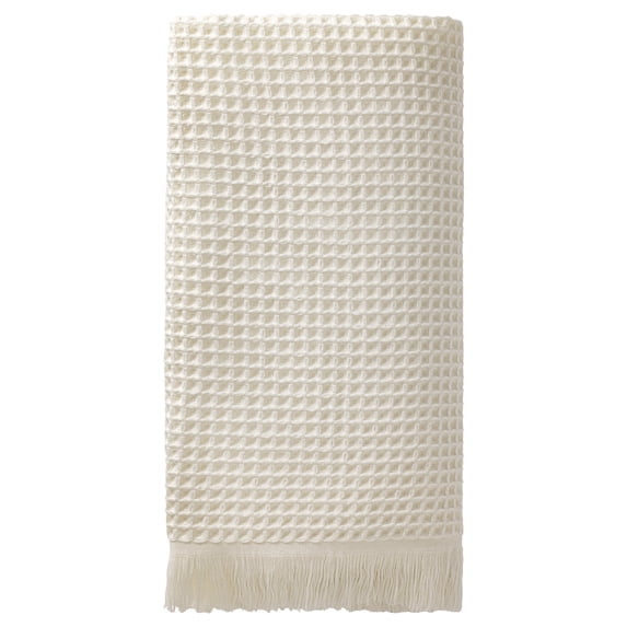 REGALWOVEN 1 Pack Solid Cotton Waffle Bath Towel with Tassel, Quick Dry Highly Absorbent Bathroom Towel for Gym Travel Camping Pool Beige 71" x 35"