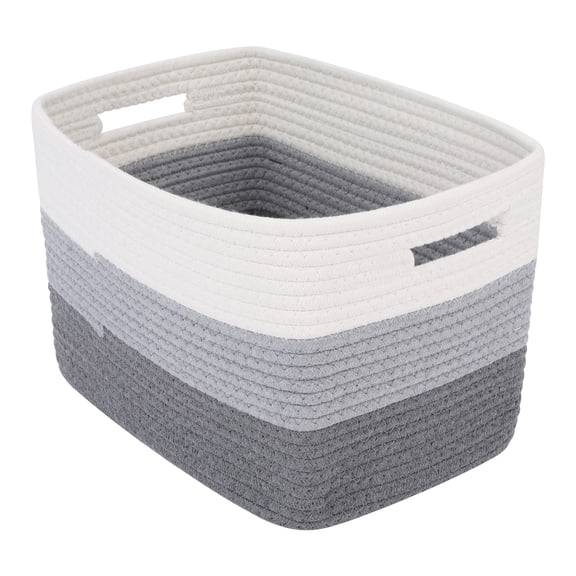 REGALWOVEN 1 Pack Storage Basket, Shelf Closet Storage Bin for Blankets, Clothes, Organizer Bin with Handles for Living Room Home Decor Gray 15*9.8*9.1in