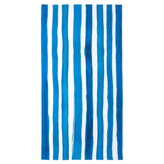REGALWOVEN 1 Pack Striped Beach Towel, Sand Free Lightweight Travel Towel, Quick Dry and Absorbent Towel for Beach Pool Camping Blue 63" x 31"