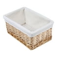 thumbnail image 1 of REGALWOVEN 1 Pack Wicker Basket, Basket for Organizing, Storage Basket with Cloth, Storage Cube for Bathroom, Bedroom, Shelves Light Brown 13*8.7*6.3in, 1 of 6