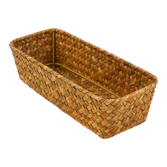 REGALWOVEN 1 Pack Wicker Basket, Basket for Organizing, Storage Basket, Storage Cube for Bathroom, Bedroom, Shelves Brown 9.4*3.9*2.4in