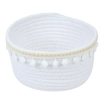 REGALWOVEN 1 Pack Woven Storage Basket, Shelf Closet Storage Bin for Key Tray Bowl for Entryway Desk, Catchall Home Decor White 8.1*3.7in