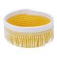 thumbnail image 1 of REGALWOVEN 1 Pack Woven Storage Basket, Shelf Closet Storage Bin with Tassel for Tray Bowl for Entryway Desk, Catchall Home Decor Yellow 8.1*3.7in, 1 of 5