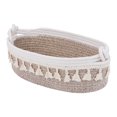 thumbnail image 1 of REGALWOVEN 1 Pack Woven Storage Basket, Solid Shelf Storage Bin with Tassel for Key Tray Bowl for Entryway Desk, Catchall Home Decor Light Brown 13.4*6.3*4.7in, 1 of 5