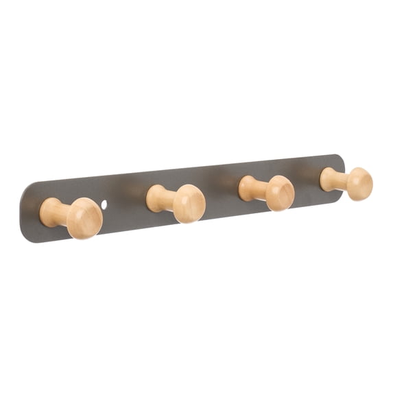 REGALWOVEN 1 Pcs Coat Rack Wall Mount, Aluminum Alloy Wood Coat Hook, Hat Rack, Wall Hooks for Entryway, Bathroom, Bedroom Gray 11*1.3in