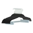 thumbnail image 1 of REGALWOVEN 10 Pack Flocked Hangers with Pinch Clips, Durable 360-degree Non-Slip Space Saving Clothes Hangers for Clothing, Pants, or Shirts Black, 1 of 6