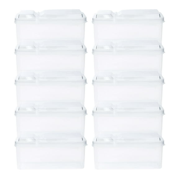 REGALWOVEN 10 Pack Food Storage Containers with Lids, Plastic Meal Prep Food Containers, Leakproof Rectangle 17 oz