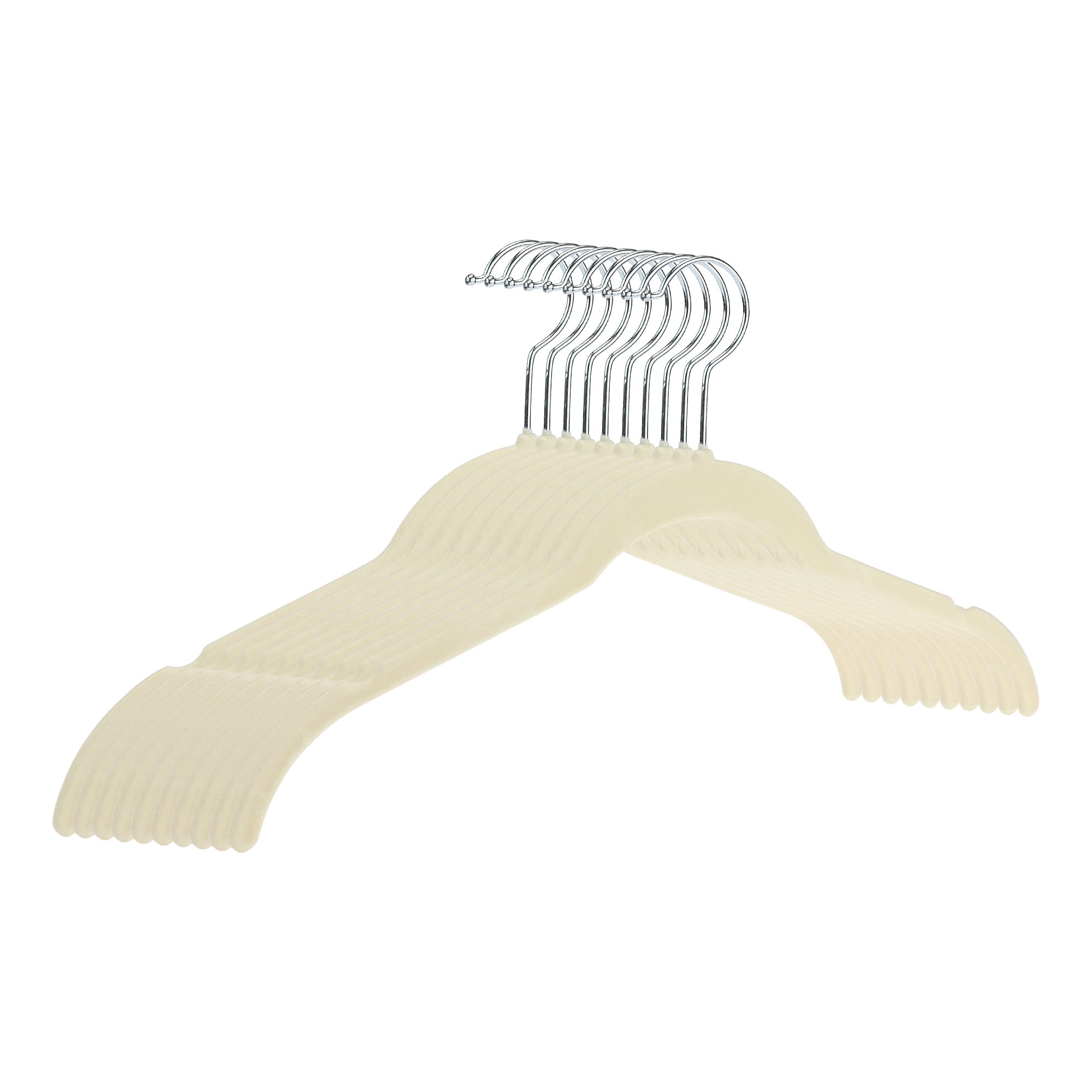REGALWOVEN 10 Packs Velvet Non-Slip Hangers with Pinch Clips, Durable Space Saving Clothes Hangers for Clothing, Closet, Coats, Pants, or Shirts Khaki