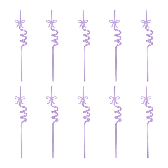 REGALWOVEN 10 Pcs Reusable Straws, Plastic Solid Color Straws , Long Drinking Straws for 40 oz Tumbler, Dishwasher Safe Straws Purple