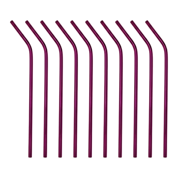 REGALWOVEN 10 Pcs Reusable Straws, Stainless Steel Straws, Long Drinking Straws for 40 oz Tumbler, Dishwasher Straws Purple