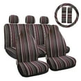 thumbnail image 1 of REGALWOVEN  10 Pcs Universal Blanket Style Bucket Seat Cover Multicolor for SUV Car Automotive, 1 of 7