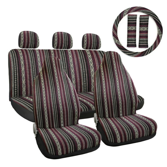 REGALWOVEN 10 Pcs Universal Blanket Style Bucket Seat Cover Multicolor for SUV Car Automotive