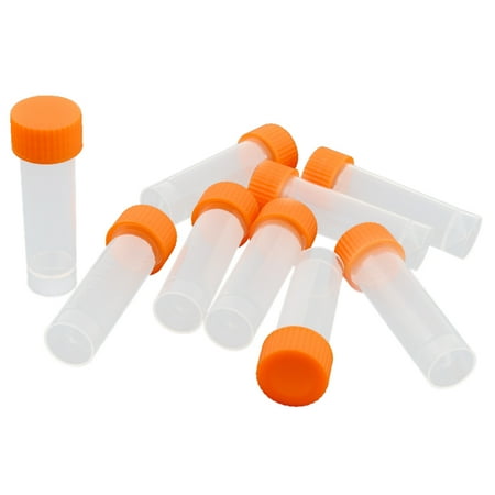 REGALWOVEN 5ml Plastic Vial Tubes Sample Container Holder Clear White x 10