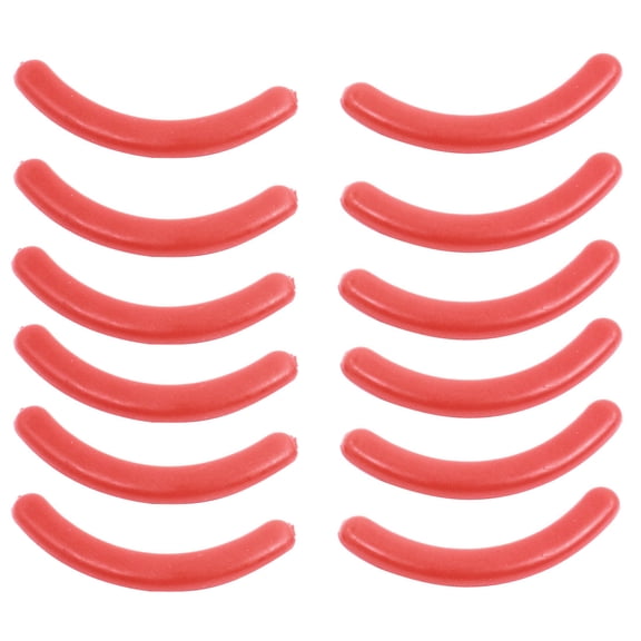 REGALWOVEN 12 Pcs Rubber Eyelash Curler Refill Cushion Pad Replacement Red