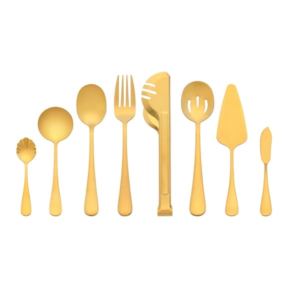 REGALWOVEN 12 Pieces Silverware Set, Stainless Steel Flatware Cutlery Set, Serving Utensils Set for Home Kitchen Restaurant Hotel Gold 12