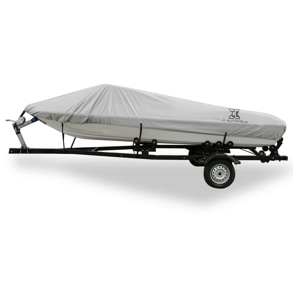 REGALWOVEN 14-16ft 300D Polyester Boat Cover Waterproof Gray V-Hull Protector 530 x 240cm