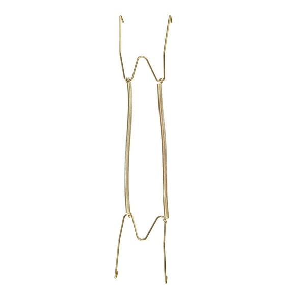 REGALWOVEN 16" Plate Hanger W Type Zinc Plated Invisible Hooks Stainless steel Iron Gold Tone 1pack
