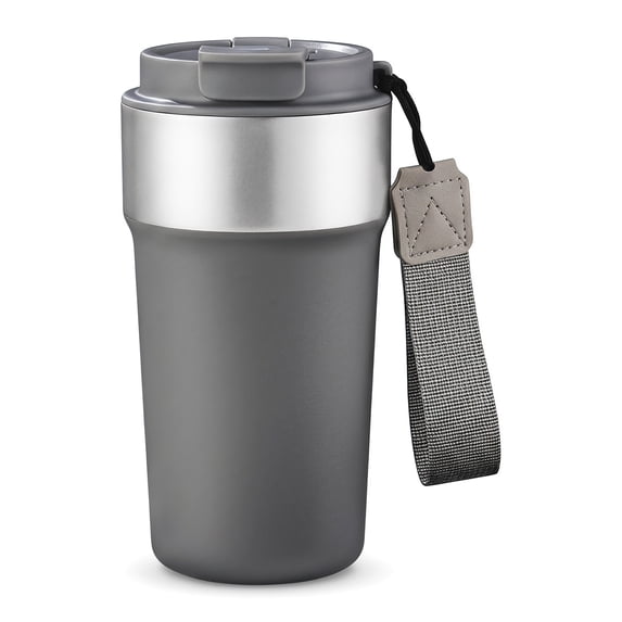 REGALWOVEN 17 oz Tumbler, Stainless Steel Insulated Water Bottle, with Lid Straw and Handle, Reusable Cup Keeps Hot and Cold Gray 1
