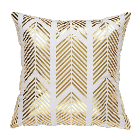 REGALWOVEN 18"x18" Throw Pillow Cover Gold Stamping Decorative Cushion Cover, Geometry 4#