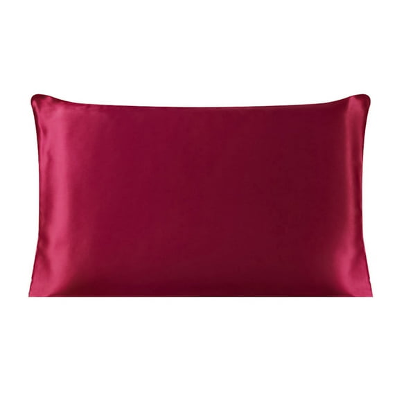 REGALWOVEN 19 Momme Silk Pillowcase for Queen Size Pillow, Burgundy, 20"x30"