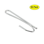 REGALWOVEN 2.48Curtain Hooks Single Prongs Pinch Pleat Drapery Hook Metal Silver Tone 50Pcs