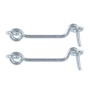REGALWOVEN 2.5" Cabin Hook Plating Finish Galvanized Iron Door Shed Lock Catch Eye Hook Latch 2 Pcs