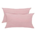 thumbnail image 1 of REGALWOVEN 2 Pack Cotton Canvas Throw Pillowcases Classic Stripe Cushion Covers, 12"x20" Red and White, 1 of 6