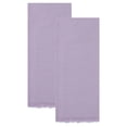 thumbnail image 1 of REGALWOVEN 2 Pack Cotton Linen Kitchen Towels, Solid Color Fringed Dish Towels, Soft Absorbent Hand Towels Light Purple 18" x 18", 1 of 7
