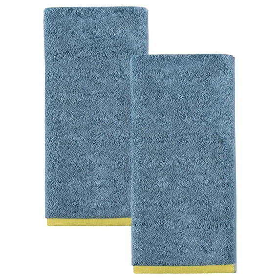 REGALWOVEN 2 Pack Cotton Soft Hand Towels, Solid Absorbent Durable Hand Towel for Bathroom, Spa, Gym, Kitchen Blue 29" x 13"