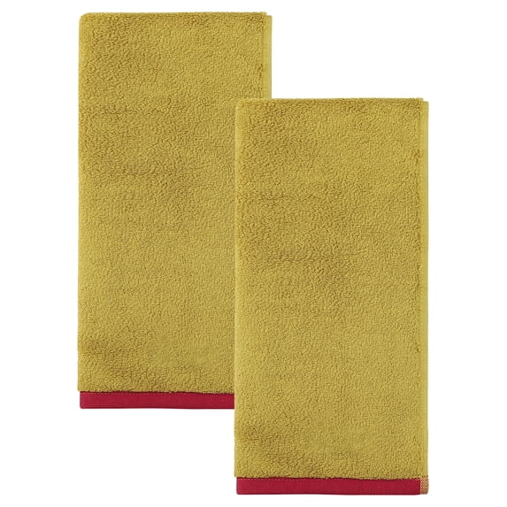 REGALWOVEN 2 Pack Cotton Soft Hand Towels, Solid Absorbent Durable Hand Towel for Bathroom, Spa, Gym, Kitchen Yellow 29" x 13"