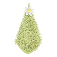thumbnail image 1 of REGALWOVEN 2 Pack Cute Flower Chenille Hanging Hand Towels, Soft Absorbent, Quick Dry Decorative Towels for Kitchen, Bathroom Green 12" x 12", 1 of 7