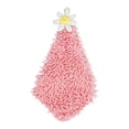 thumbnail image 1 of REGALWOVEN 2 Pack Cute Flower Chenille Hanging Hand Towels, Soft Absorbent, Quick Dry Decorative Towels for Kitchen, Bathroom Pink 12" x 12", 1 of 5