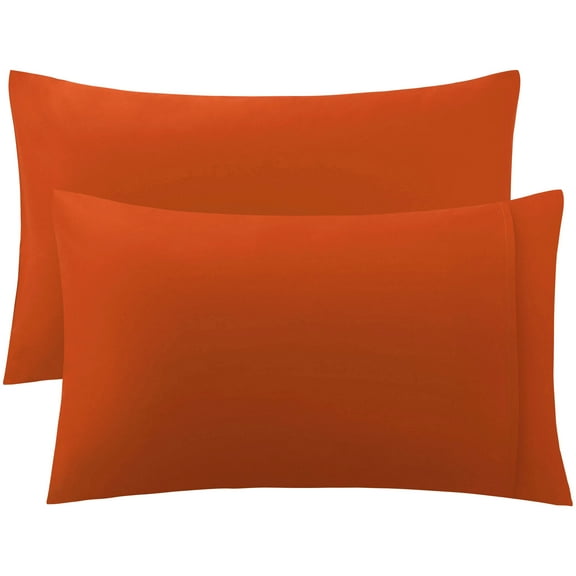 REGALWOVEN 2 Pack Egyptian Cotton Pillowcases for Queen Pillow, 20"x30" Orange