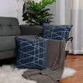 thumbnail image 1 of REGALWOVEN 2 Pack Polyester Cushion Covers Stylish Simplicity Sofa Throw Pillowcases, 18"x18" Dark Blue, 1 of 8