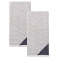 thumbnail image 1 of REGALWOVEN 2 Pack Pure Cotton Hand Towels, Soft Absorbent Towels for Bathroom & Home, Block Decorative Towel Set for Daily Use and Holiday Grey 29" x 13", 1 of 7