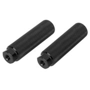Unique Bargains 2 Pcs Aluminum Alloy Cylinder for BMX MTB Bike Bicycle Axle Rear Foot Pegs Footrests Black