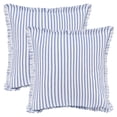 thumbnail image 1 of REGALWOVEN 2 Pcs Classical Striped Throw Pillow Cover with Tassels Fringe Boho Decoration Cushion Cases for Home Blue 18" x 18", 1 of 6