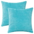 thumbnail image 1 of REGALWOVEN 2 Pcs Corduroy Classical Modern Soft Solid Pillow Covers for Couch Sofa Home Bedroom Blue 18" x 18", 1 of 6