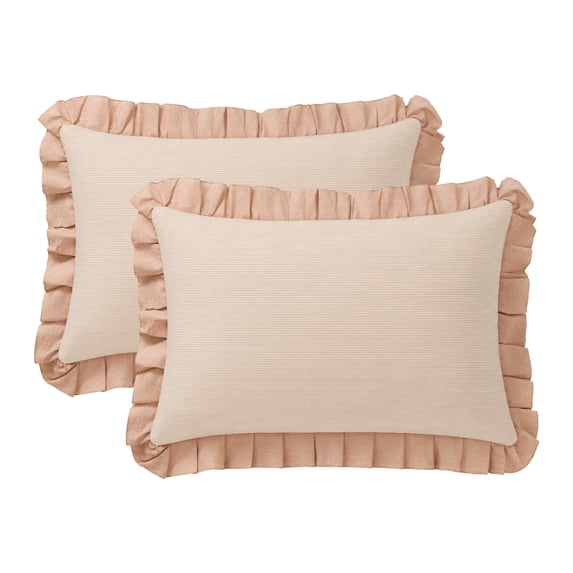 REGALWOVEN 2 Pcs Cotton Pillowcase, Pillow Cases Envelope Closure, Pillow Covers for Women Men, Wrinkle Resistant Durable Brown Queen