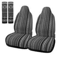 thumbnail image 1 of REGALWOVEN  2 Pcs Gray Front Seat Cover Saddle Blanket Seat-Belt Pad Protectors for Auto, 1 of 7